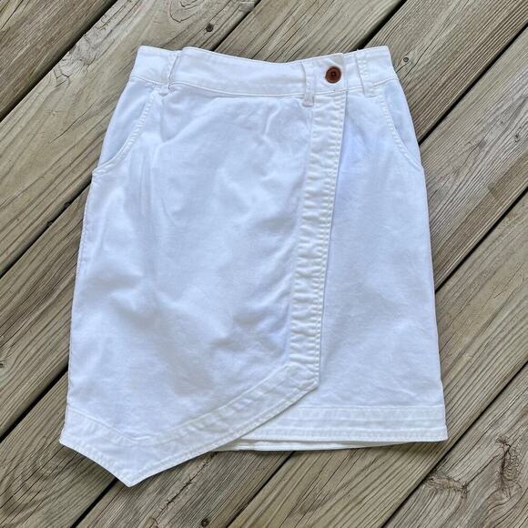 Anthropologie Pilcro And The Letterpress White Flapper Jean Skirt Size 2 - Picture 1 of 7